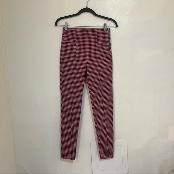Pink Houndstooth Skinny High Waist Pants - Picture 1 of 5